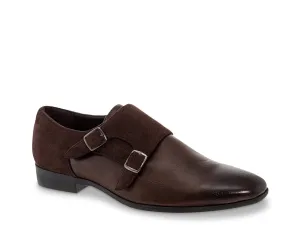 Adolfo Monk slip-ons with straps, dark brown