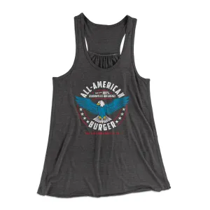 All American Burger Women's Flowey Racerback Tank Top