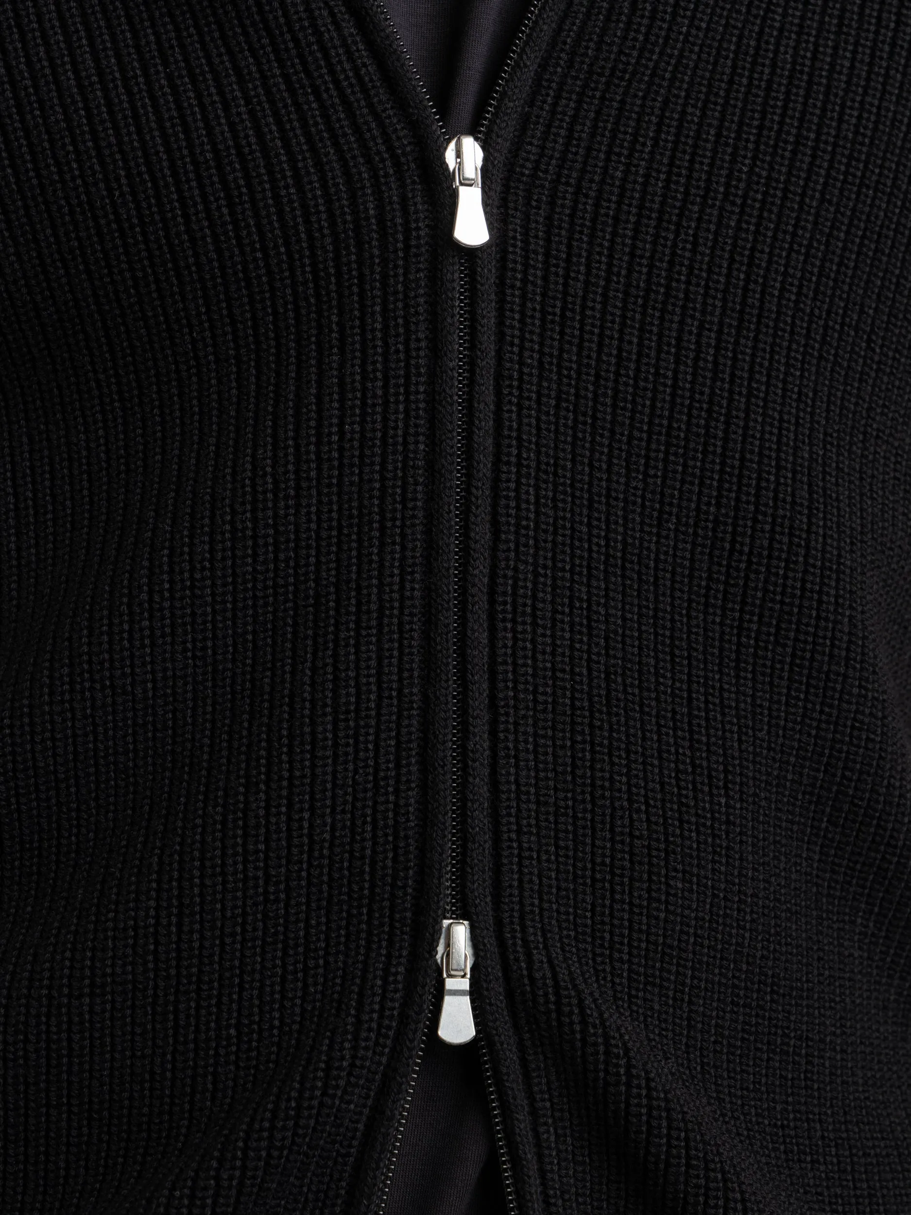 Black Rain Wool Detachable Hooded Sweater