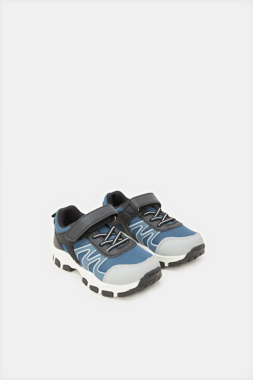 Boys Navy Color Block Trekkers