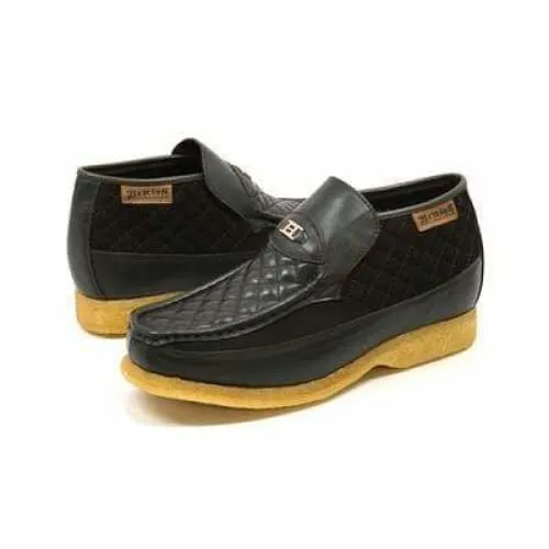 British Walkers Checkers Men's Brown Leather and Suede Slip Ons