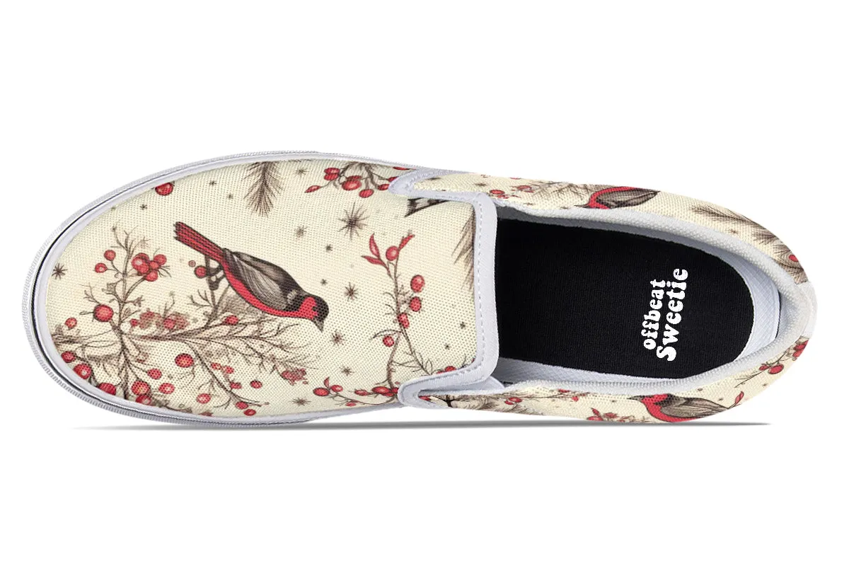 Christmas Birds Slip Ons