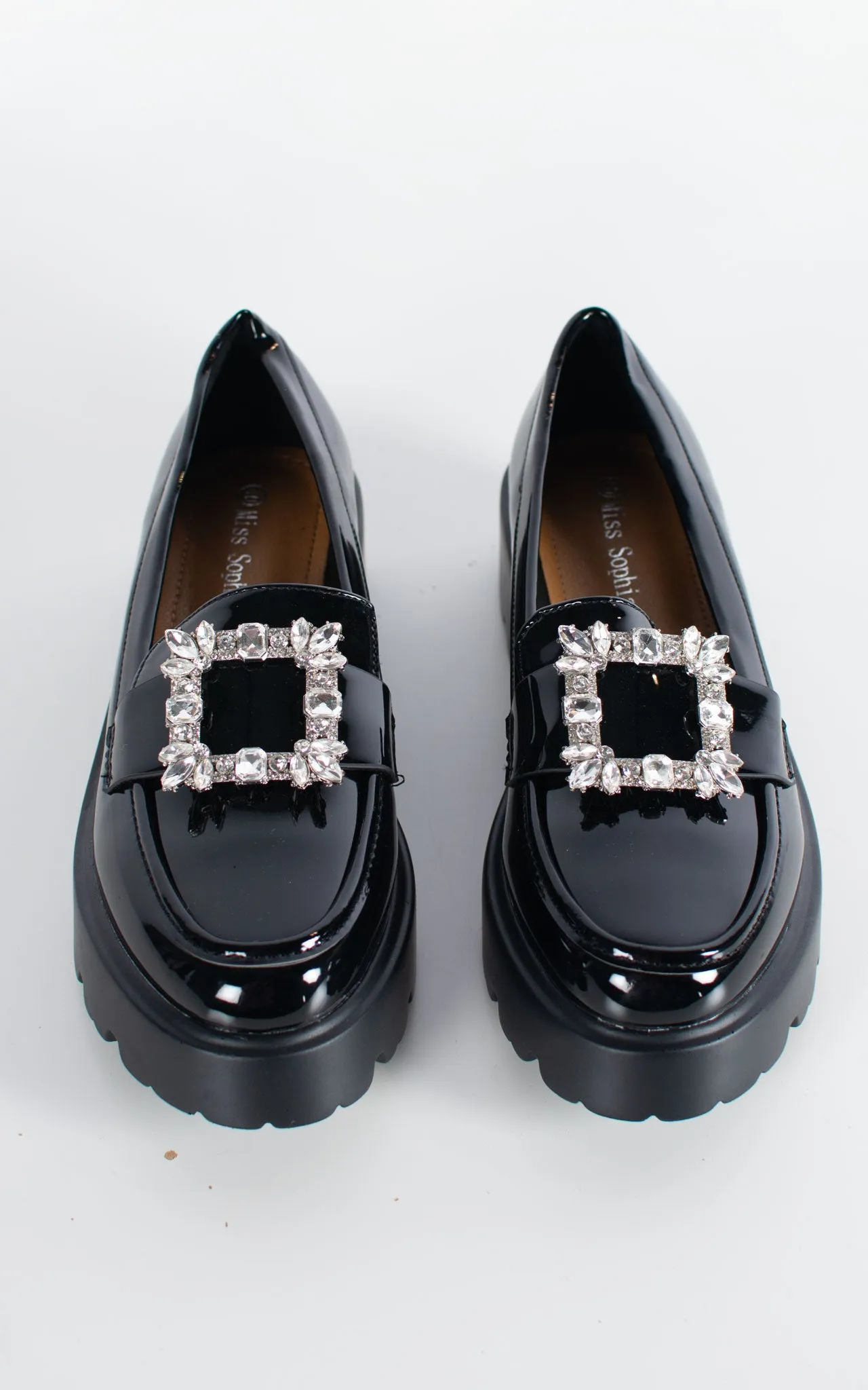 Chunky Loafer | Embellished Buckle | Black