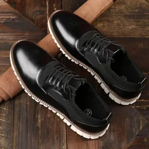 Comfortable Leather Breathable Sneakers - Men's Casual Shoes KZ255