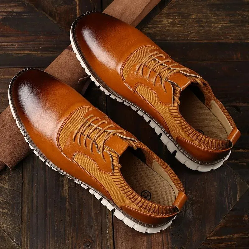 Comfortable Leather Breathable Sneakers - Men's Casual Shoes KZ255