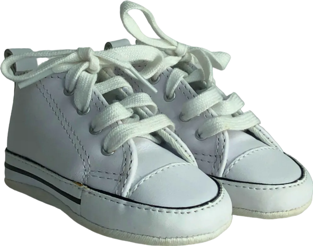 Converse White All Star Crib Shoes UK 2 EU 18