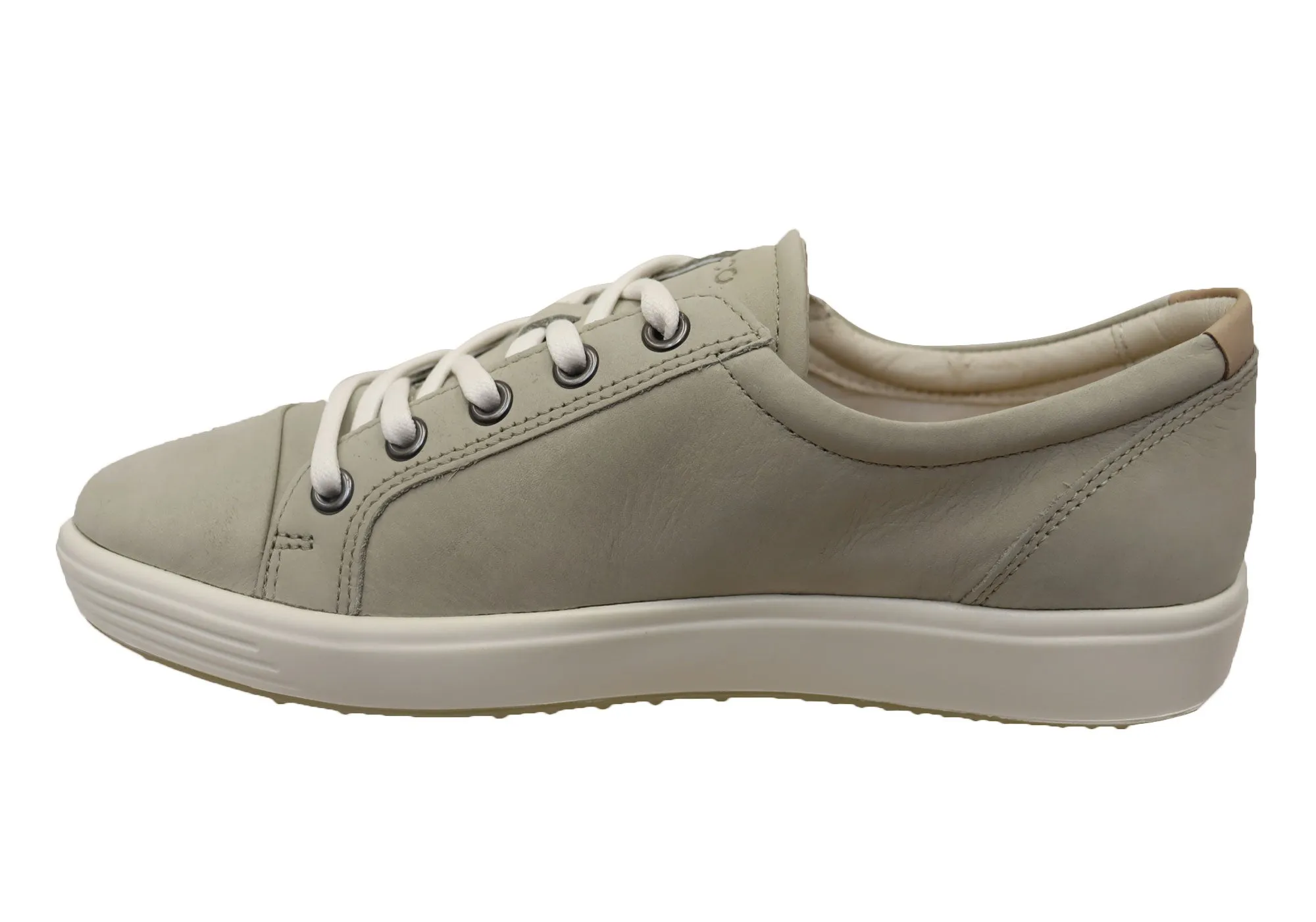 ECCO Womens Comfortable Leather Soft 7 Side Zip Sneakers Shoes