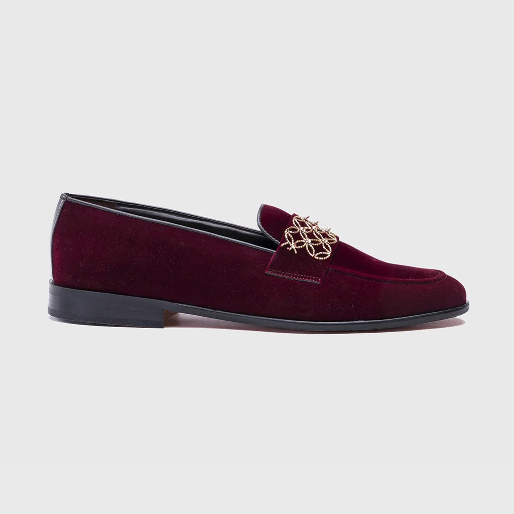 EMBROIDERY SLIP-ONS- MAROON