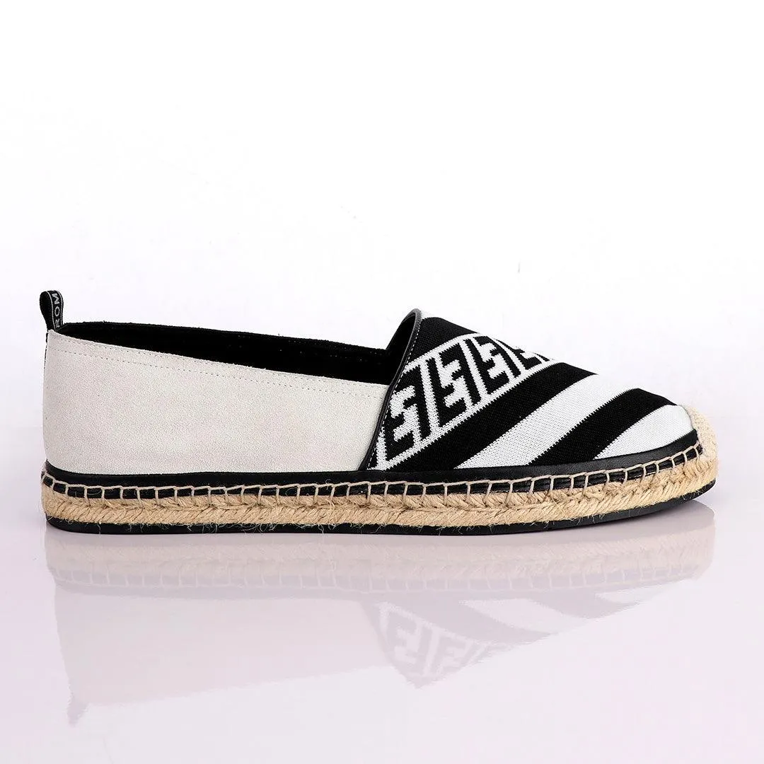 Fendi Roma CowHide Black White Shoe