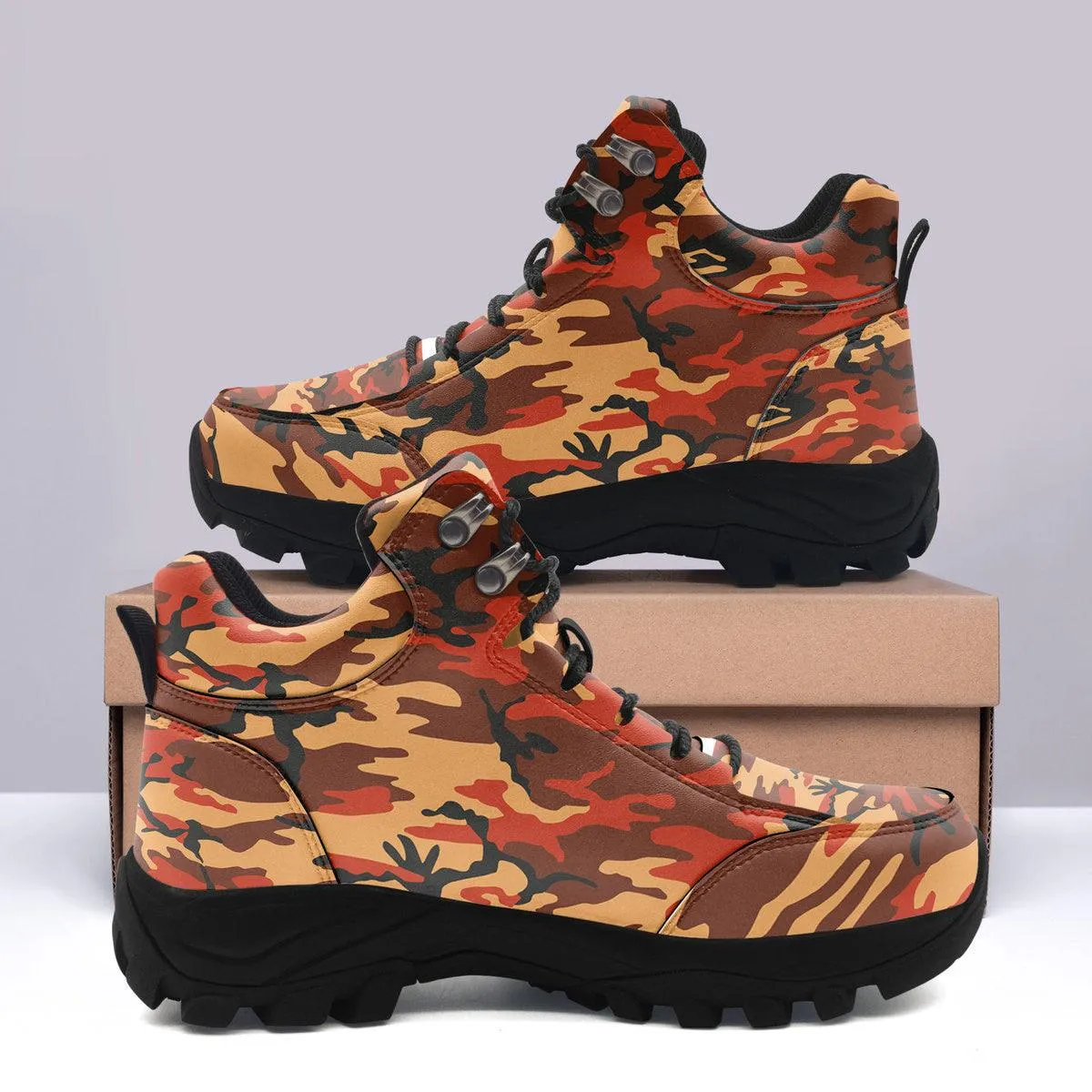 Flecktarn Red Brown German WWII CamoPatterns Hiking Shoes