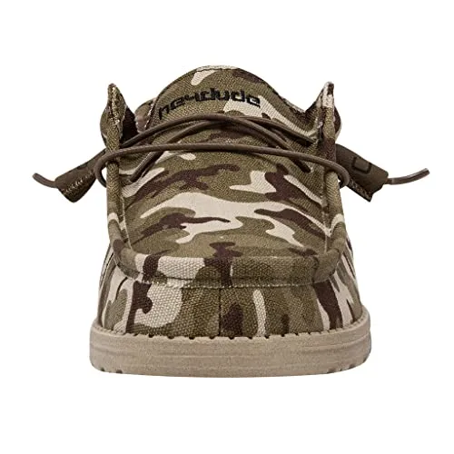 Hey Dude Men's Wally Camo Flag | Men’s Shoes | Men's Lace Up Loafers | Comfortable & Light-Weight