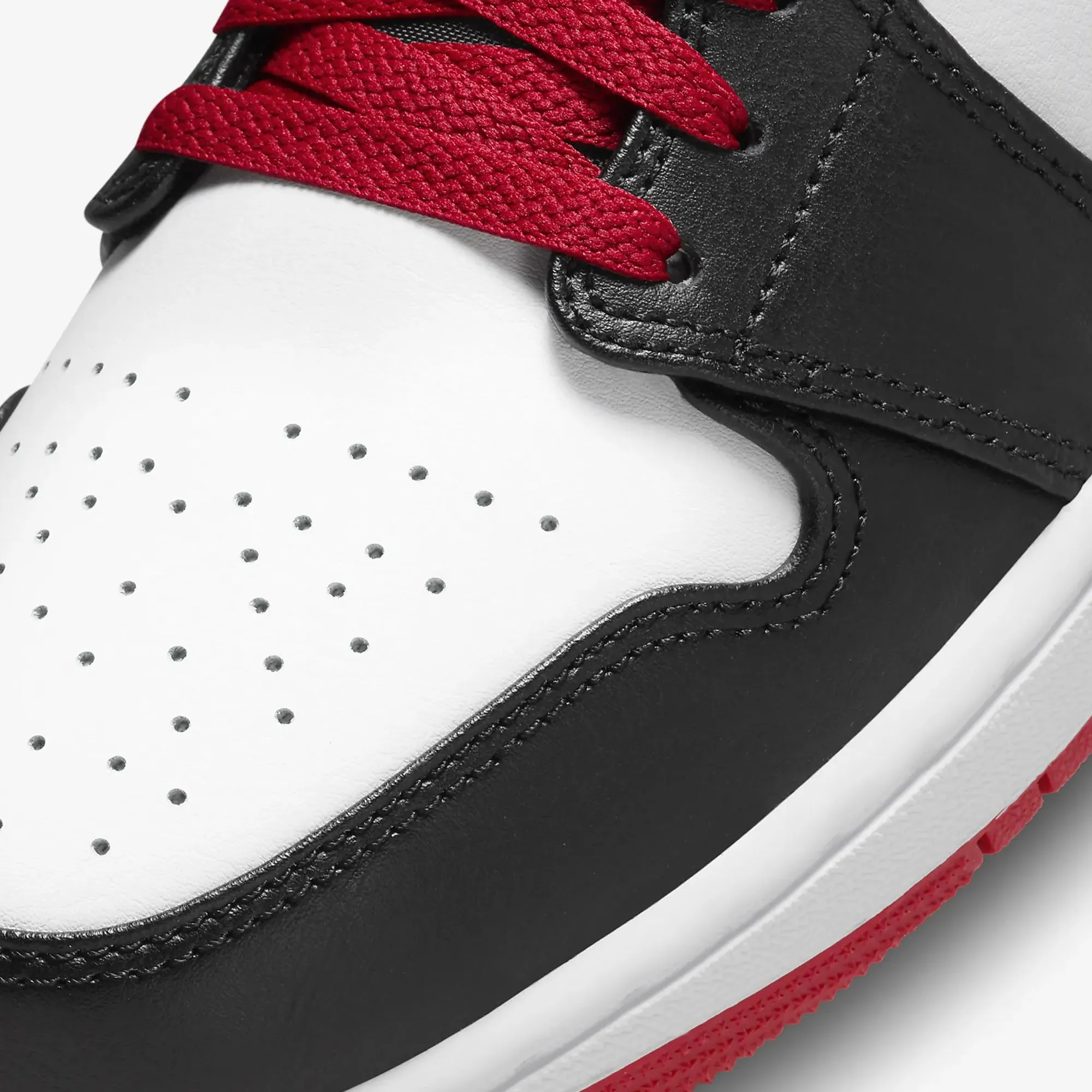 Jordan | AIR JORDAN 1 MID  { WHITE/GYM RED-BLACK