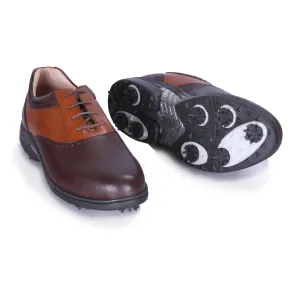 Justin Brown & Tan Golf Shoes