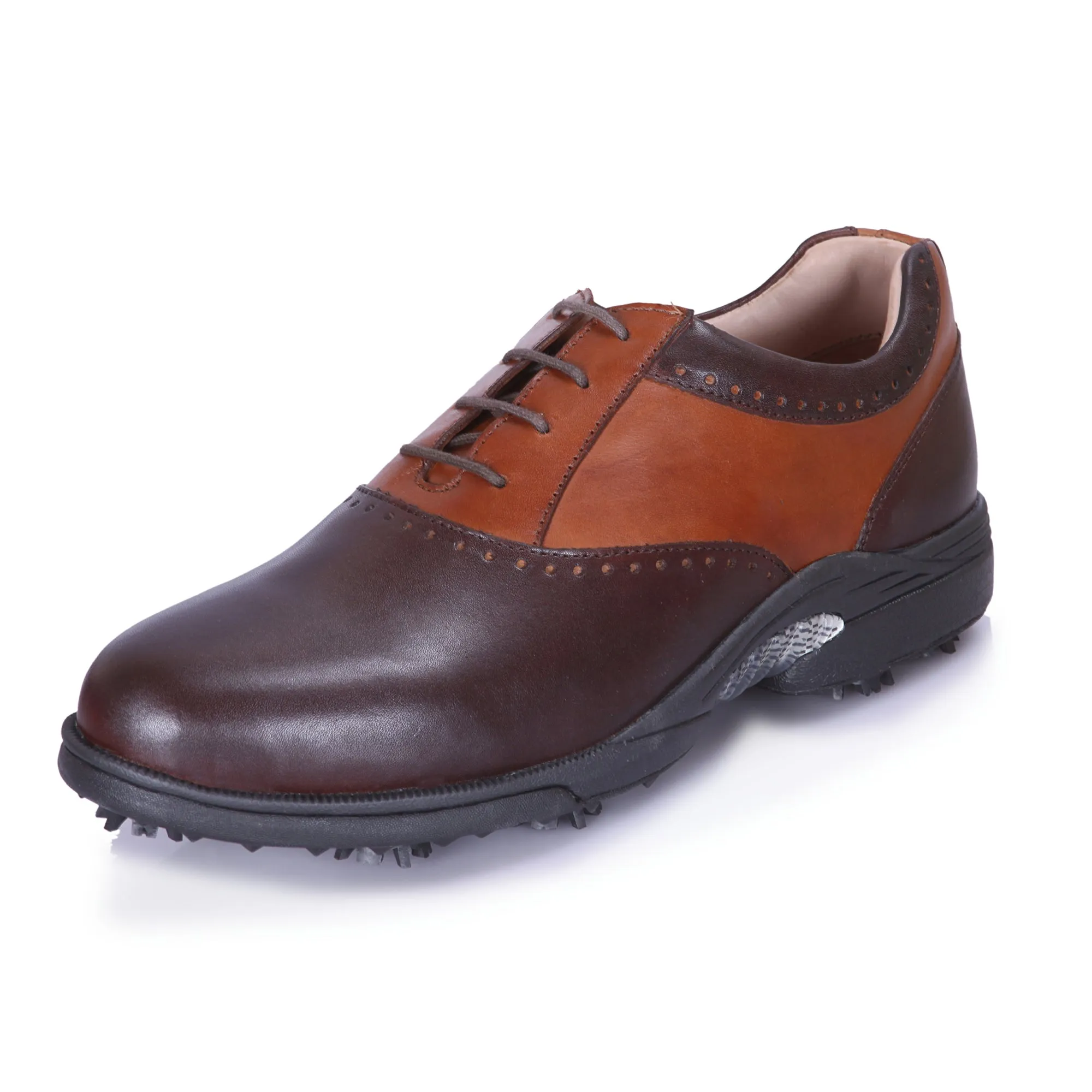 Justin Brown & Tan Golf Shoes