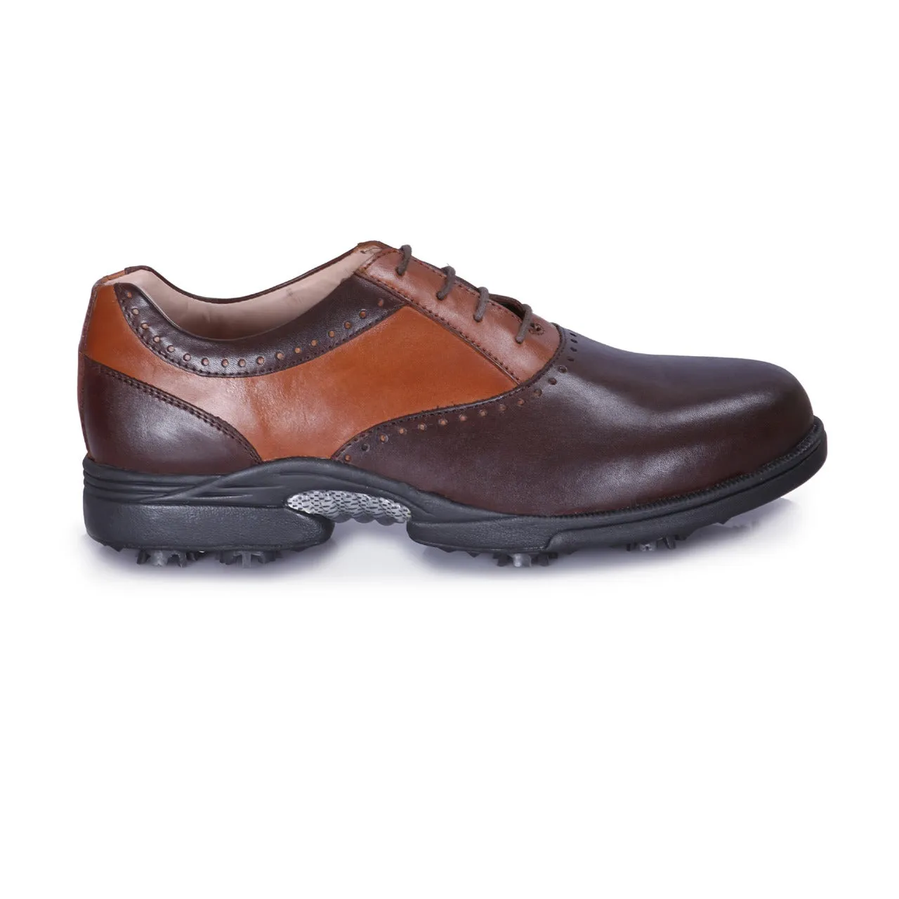 Justin Brown & Tan Golf Shoes