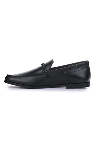 LIBERTYZENO Mens Genuine Leather Tassel Loafers Dress Shoes 985 Black