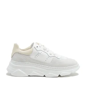 Material Mix White Butter Chunky Sneakers