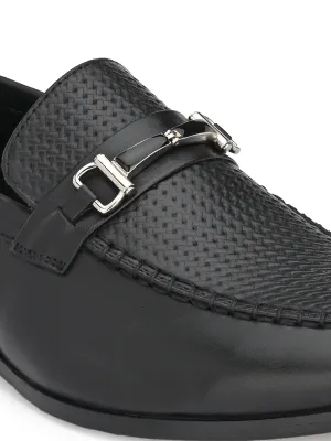 Metro Black Buckle Slip-ons