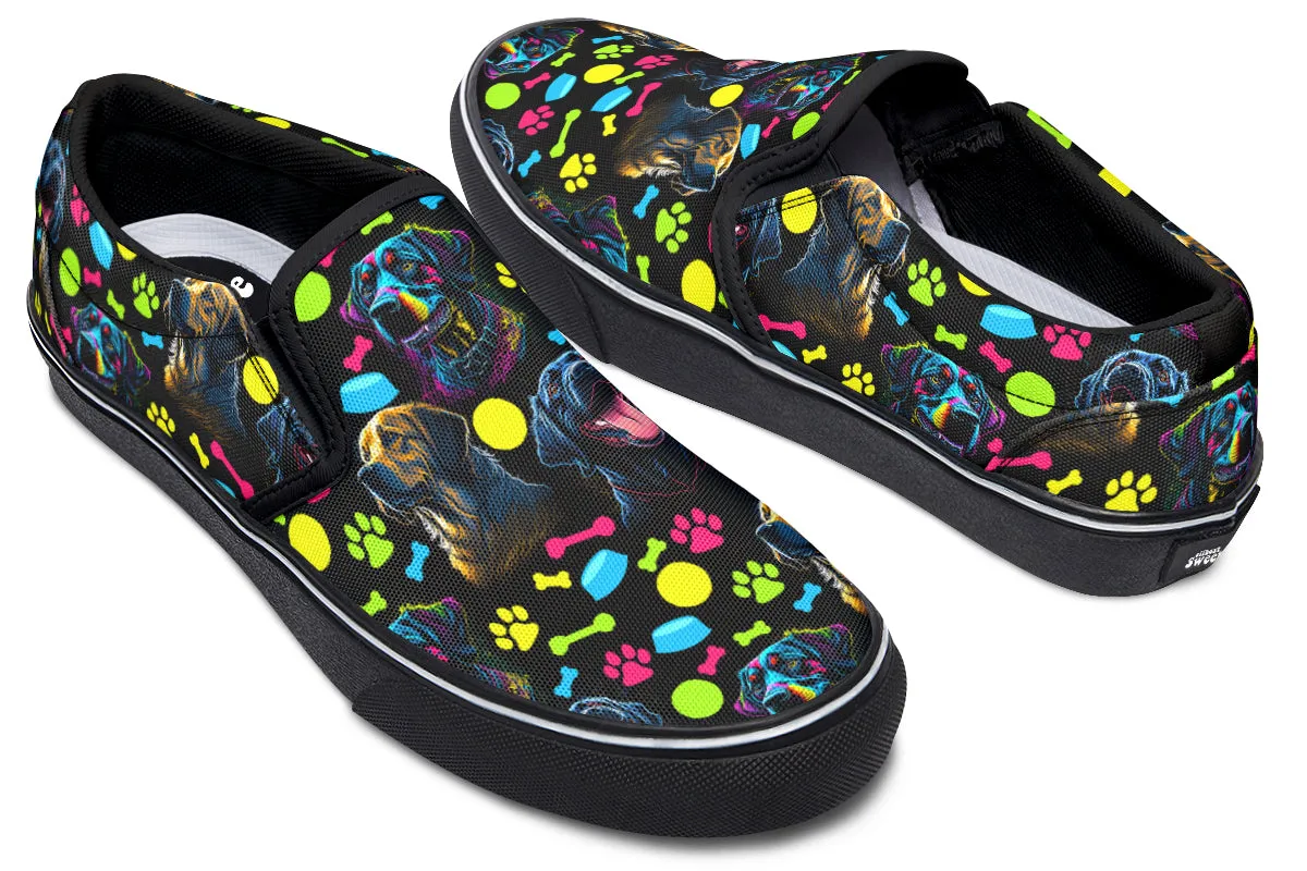 Neon Dogs Slip Ons