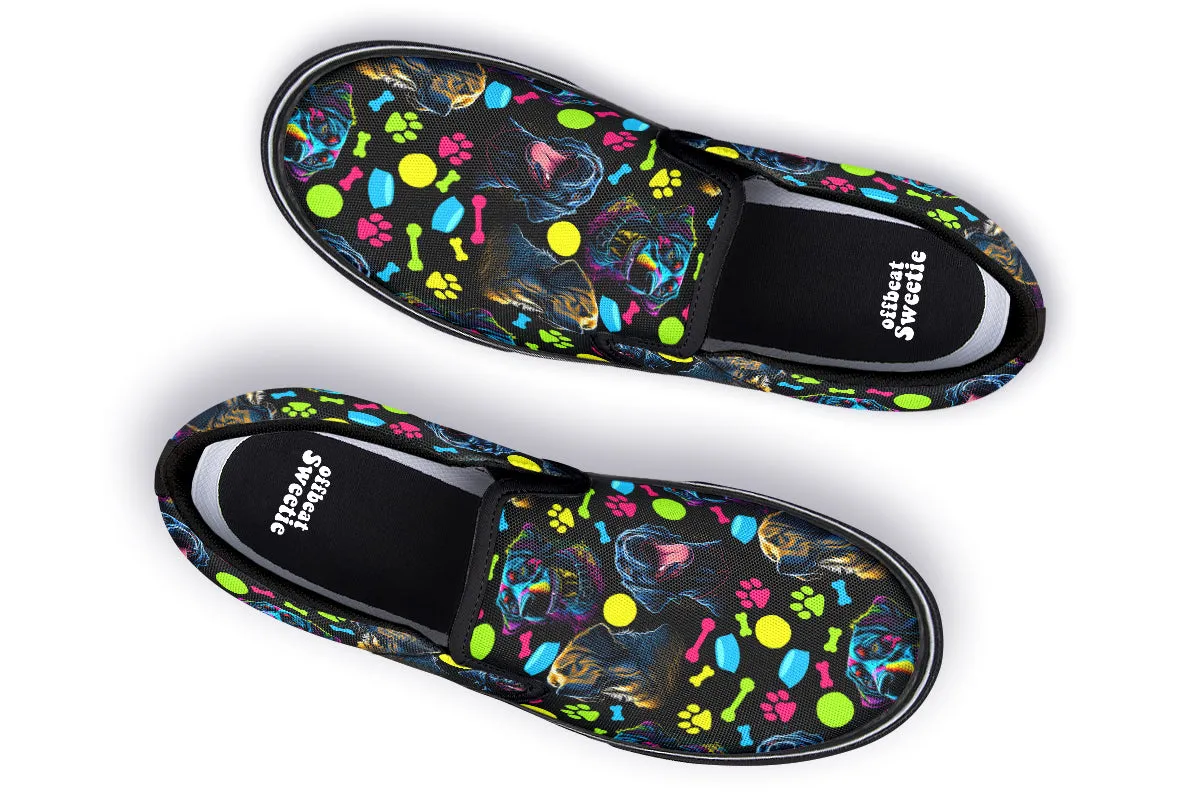 Neon Dogs Slip Ons