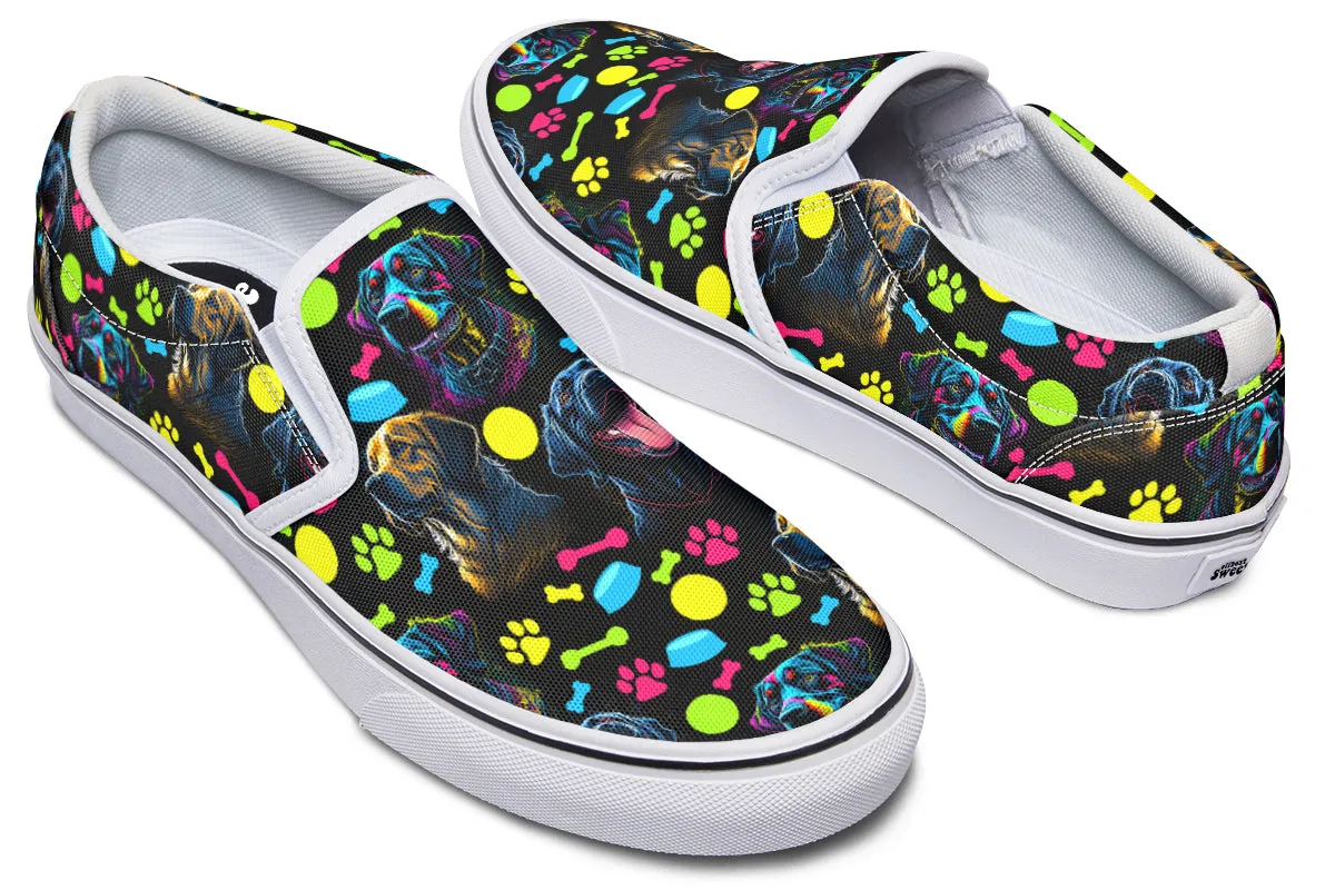 Neon Dogs Slip Ons