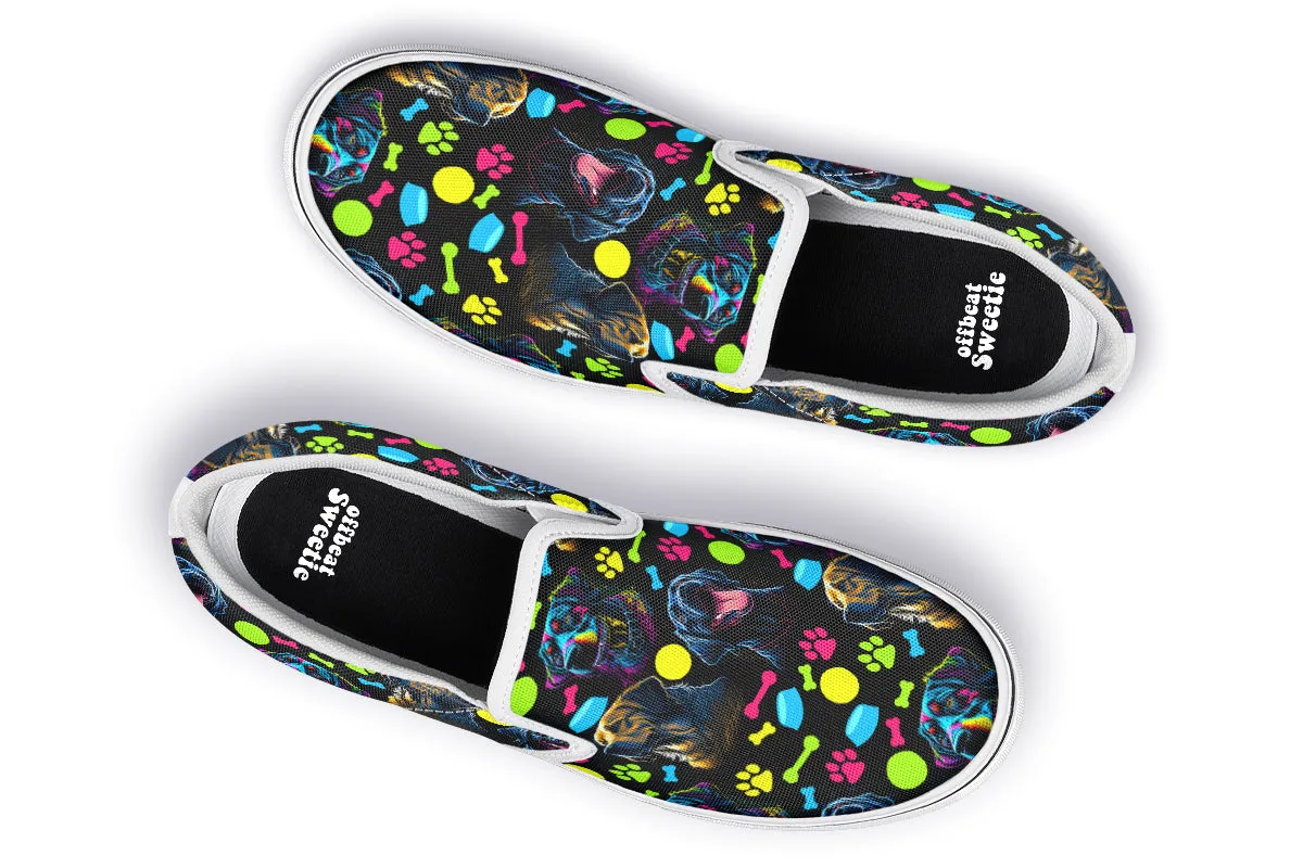 Neon Dogs Slip Ons