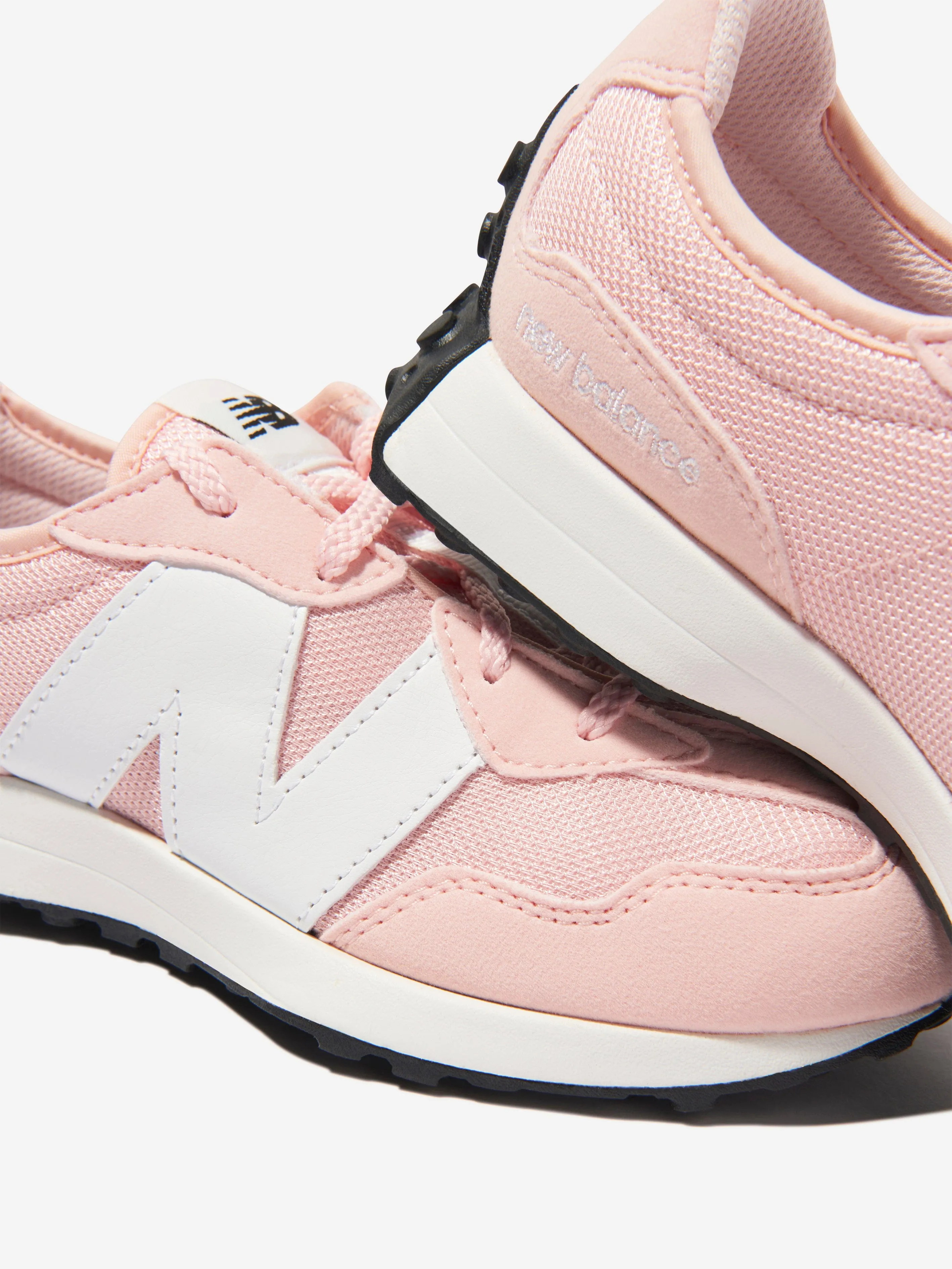 New Balance Girls 327 Lace Up Logo Trainers in Pink