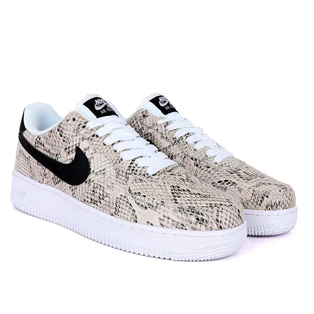 NK Air Force 1 Biege Animal Skin Sneaker