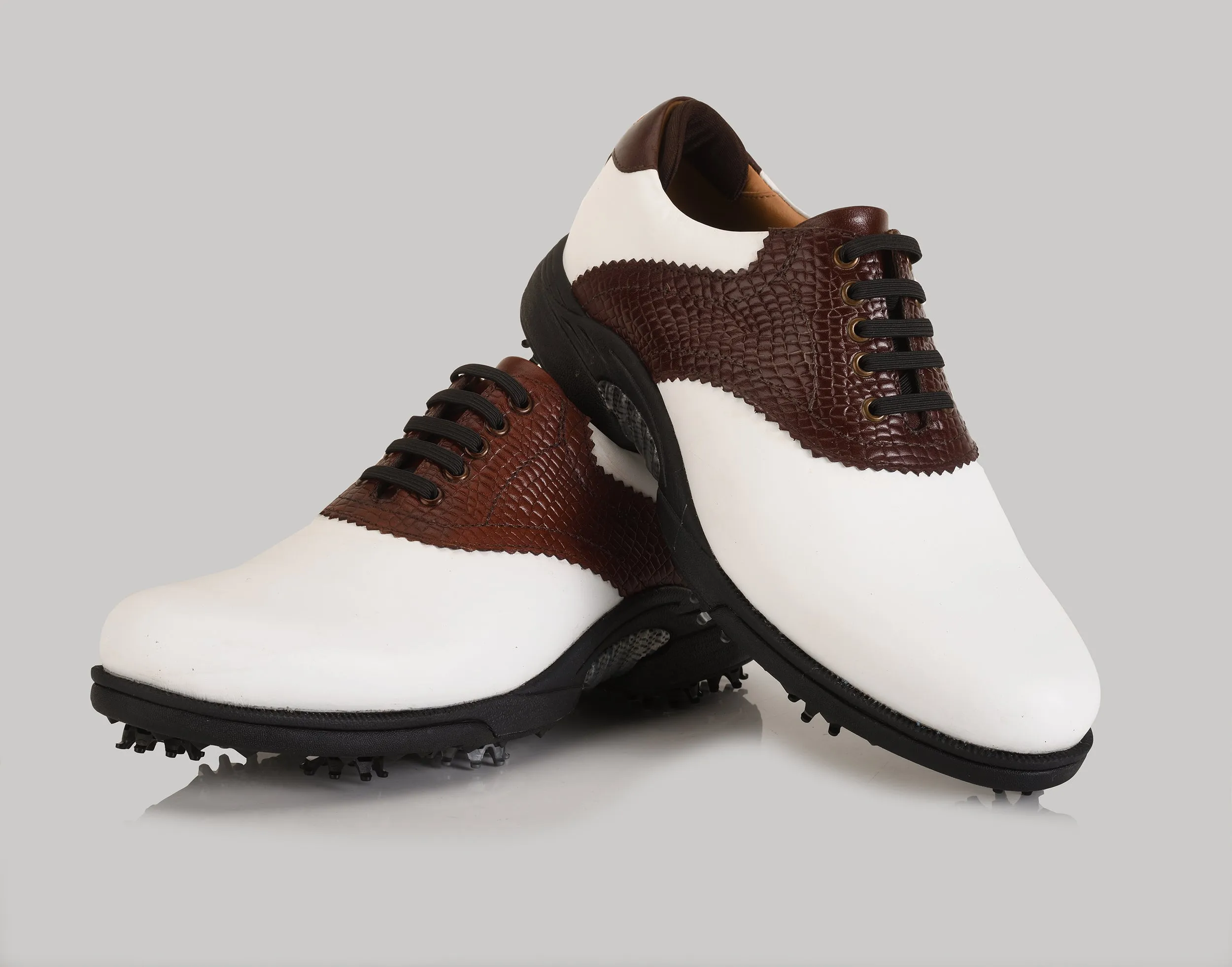 Notting White-Brown Golf Shoes