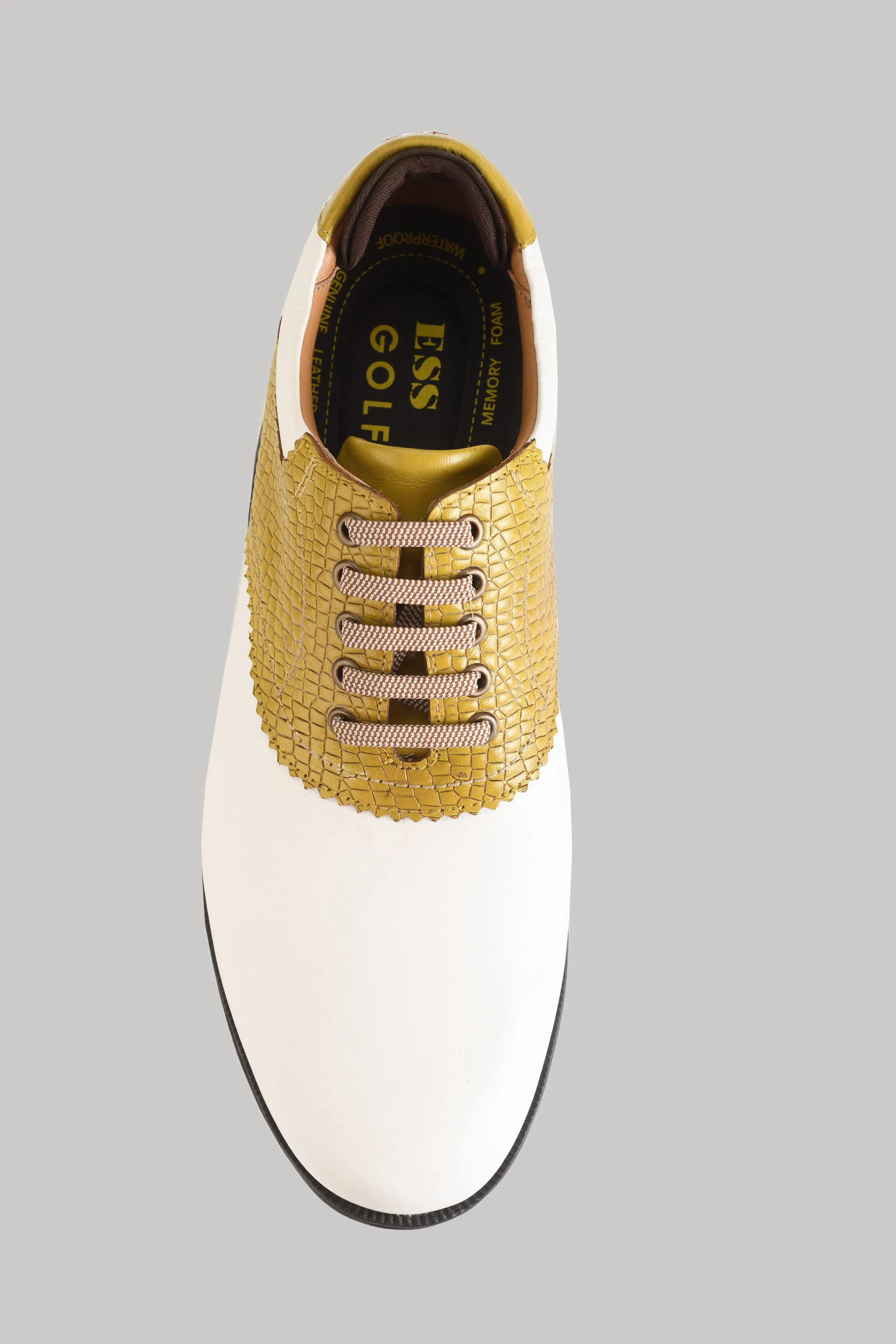 Notting White-Yellow Golf Shoes