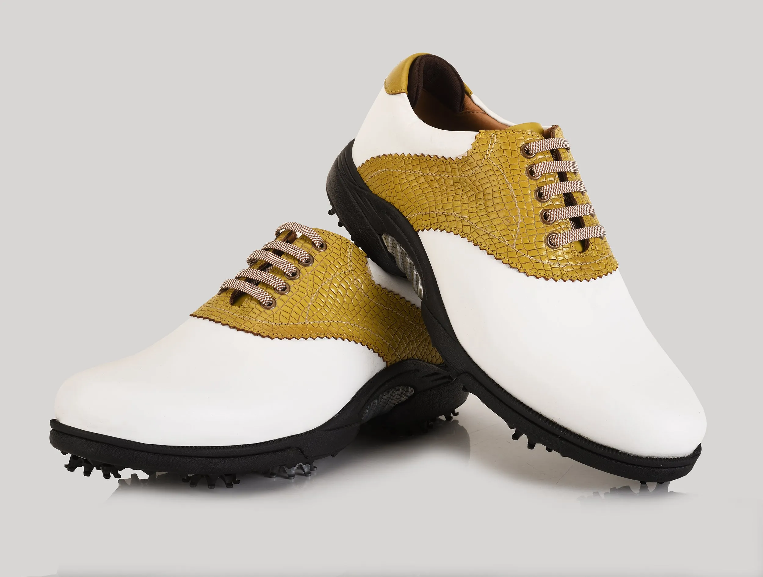 Notting White-Yellow Golf Shoes