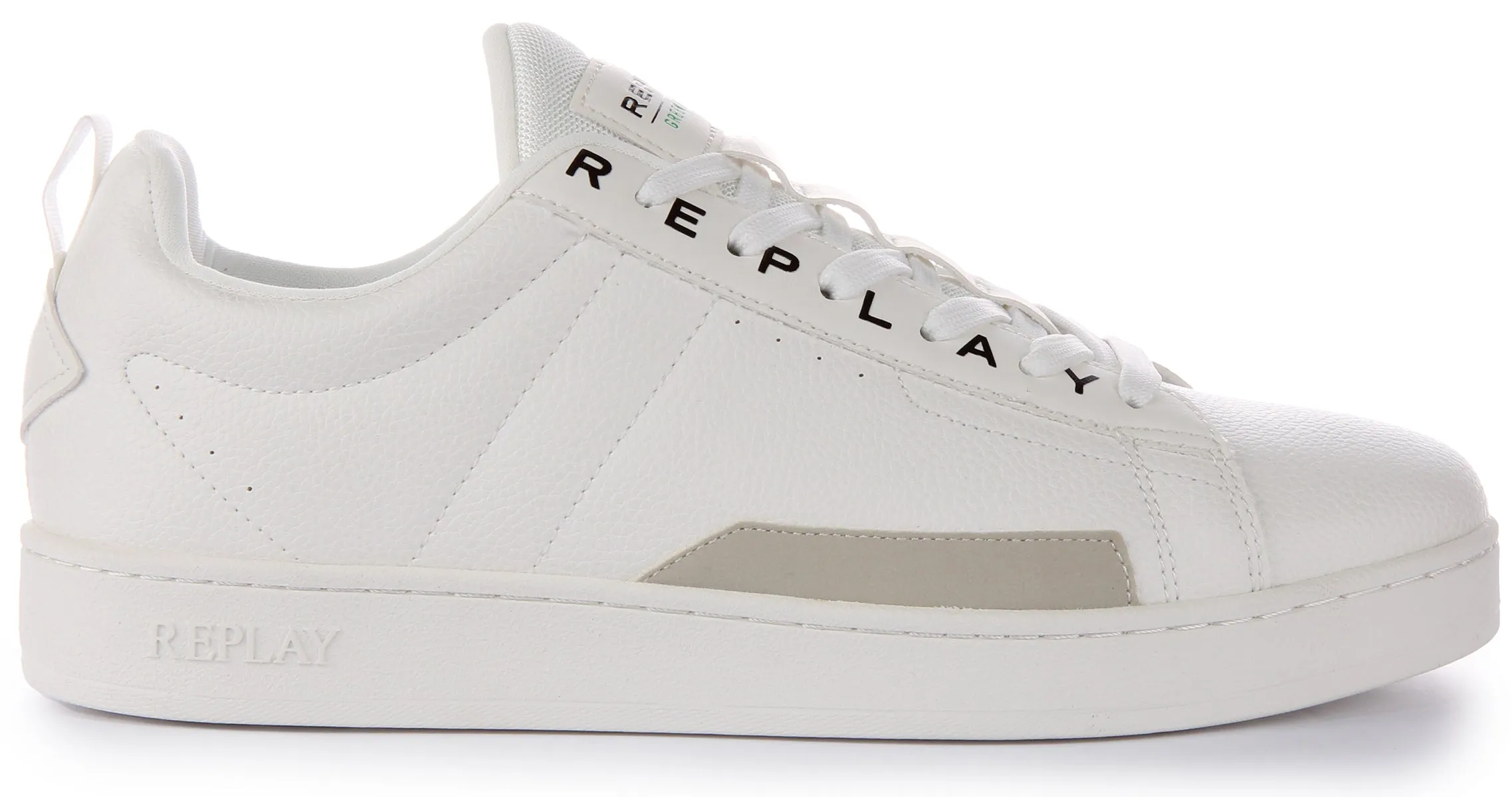 Replay Smash Base Green In White For Men