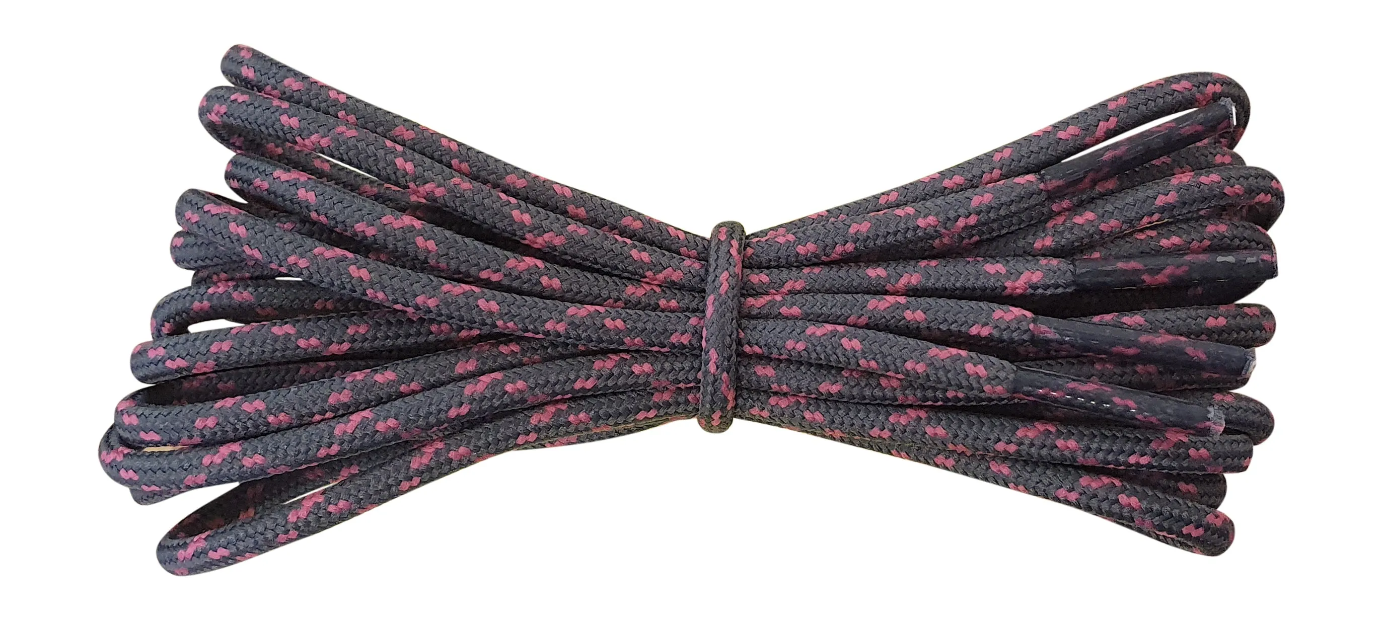 Round 3 mm Shoelaces Grey with Pink flecks for walking shoes or trainers