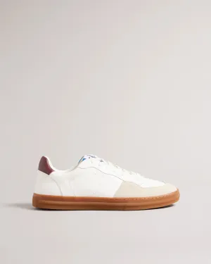 Ted Baker Barkerl Leather and Suede Trainers | White