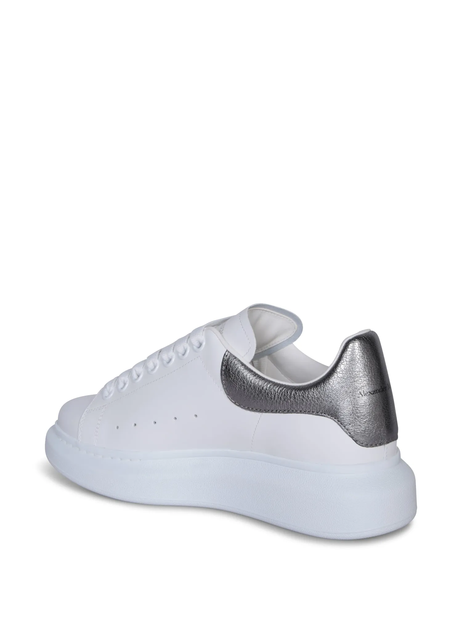 White and metallic black leather Oversize sneakers