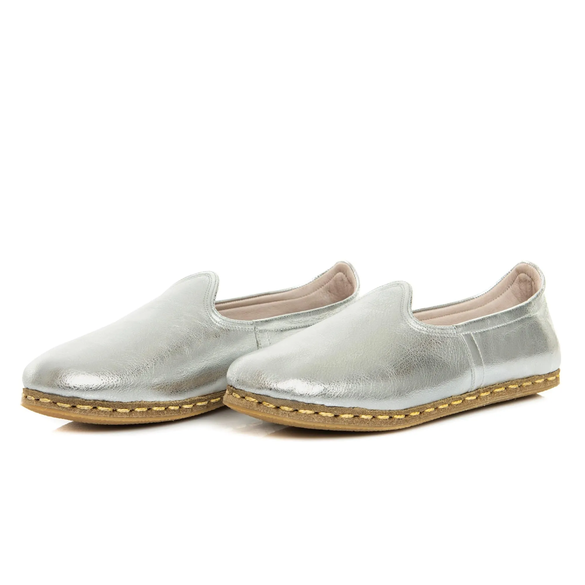 Women's Silver Slip On Shoes