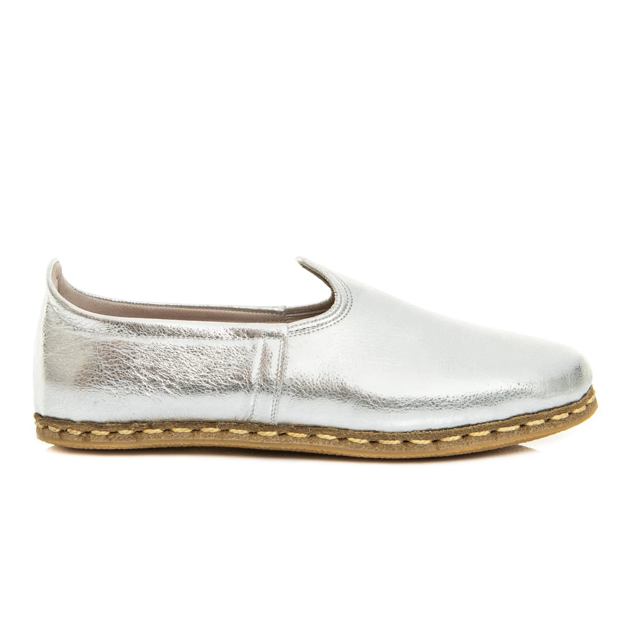 Women's Silver Slip On Shoes