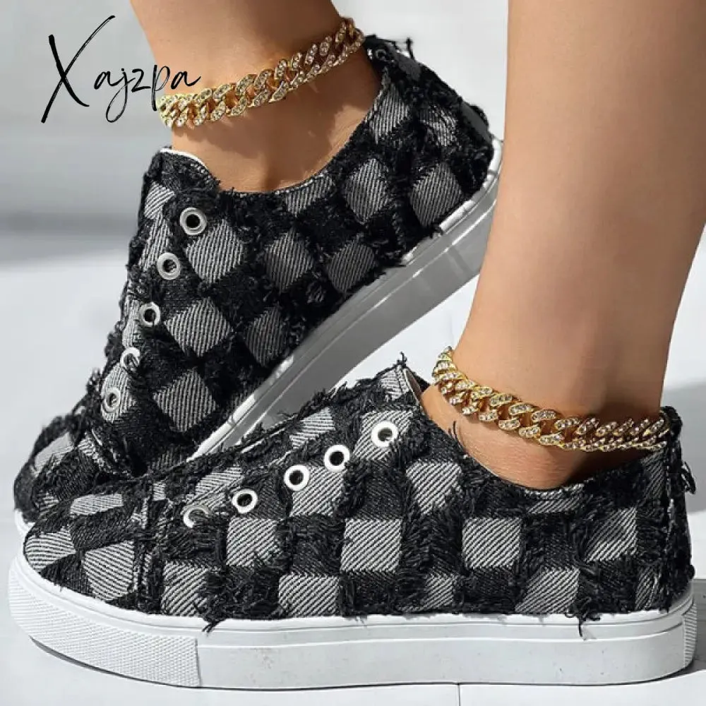 Xajzpa - Black Casual Patchwork Round Comfortable Shoes