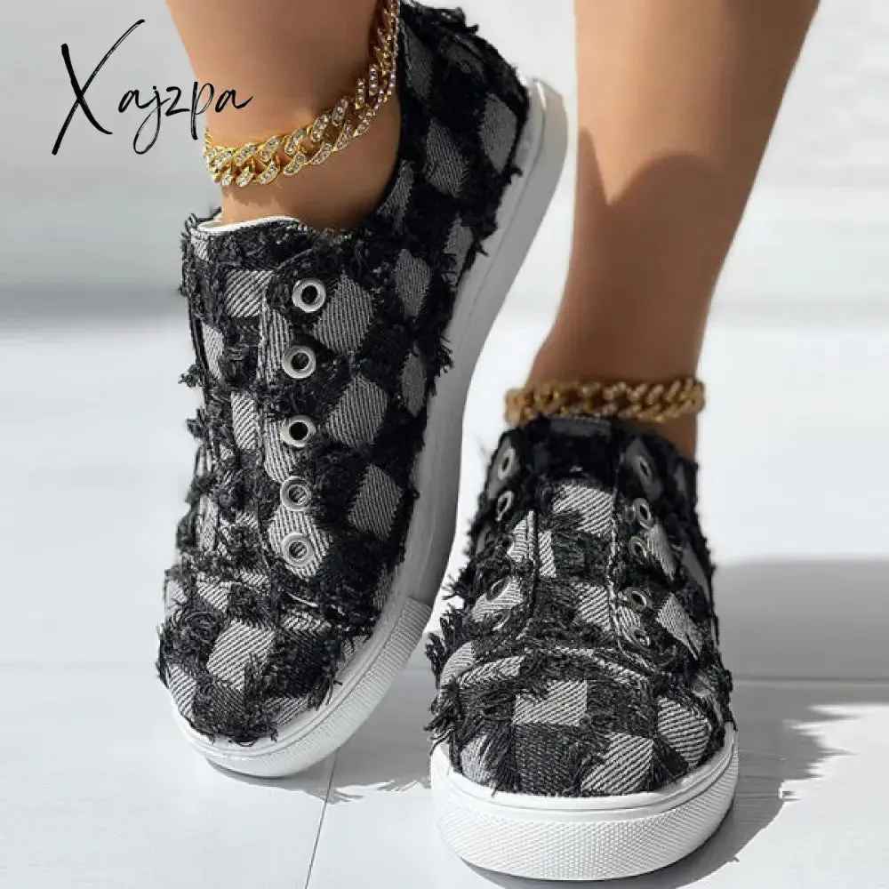 Xajzpa - Black Casual Patchwork Round Comfortable Shoes